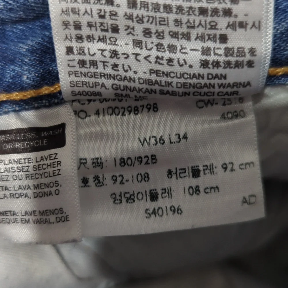 Levi's 501‎ Classic Straight Leg Light Blue Distressed Mens Jeans Size 36